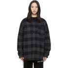 Palm Angels Black Flannel Logo Overshirt