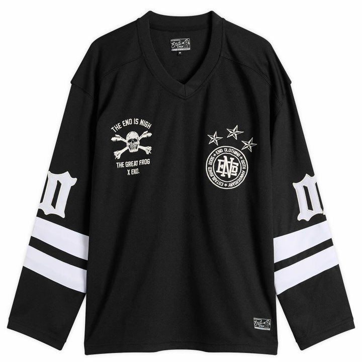 Photo: END. x The Great Frog Hockey Jersey in Black