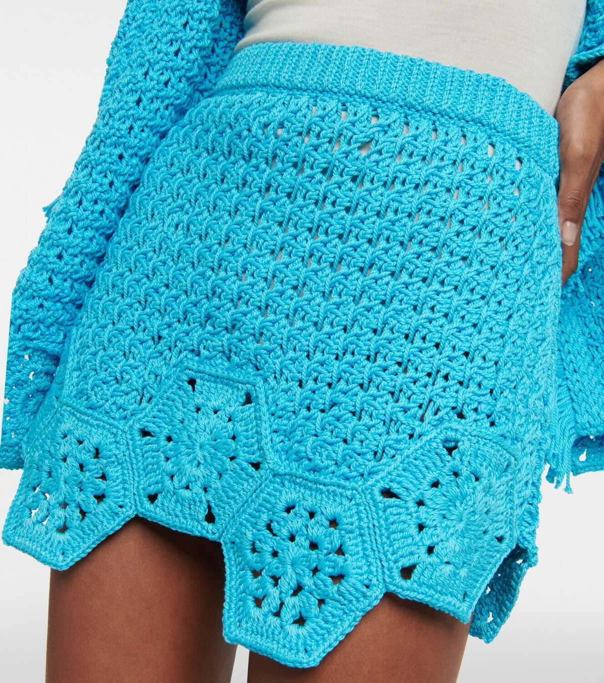 Alanui - Blooming Flowers cotton miniskirt
