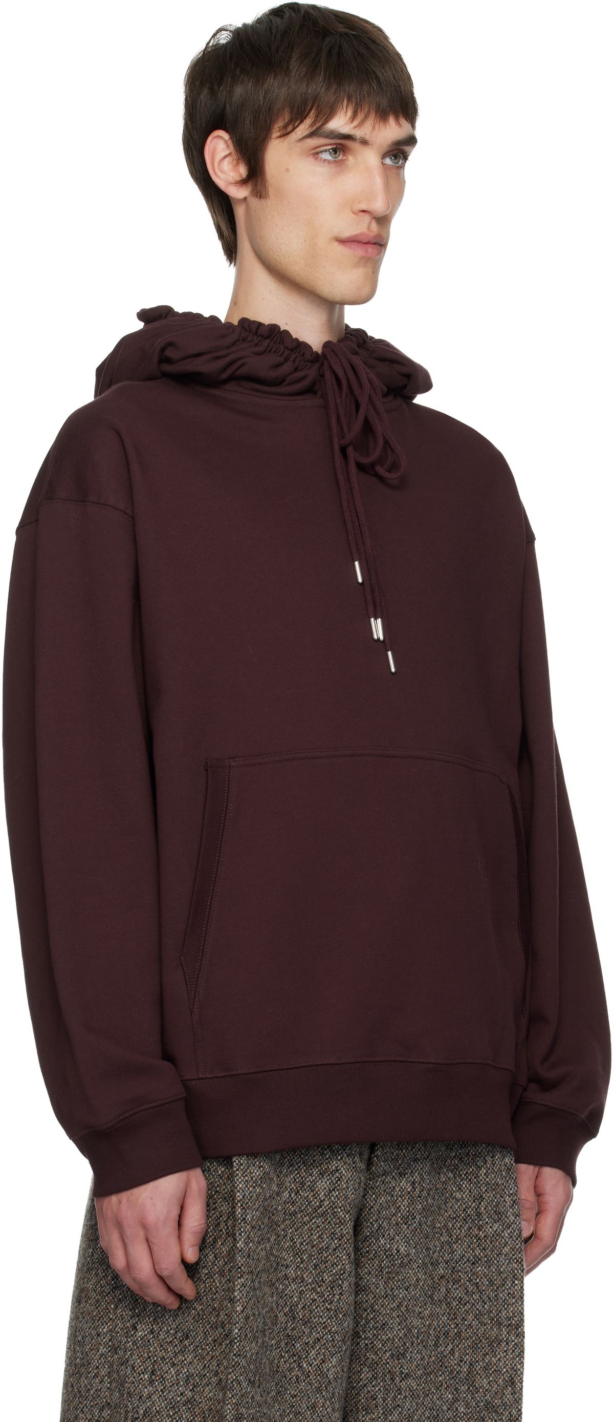 Dries Van Noten Burgundy Loose Fit Hoodie