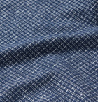 Ermenegildo Zegna - Contrast-Tipped Cotton and Linen-Blend Polo Shirt - Blue