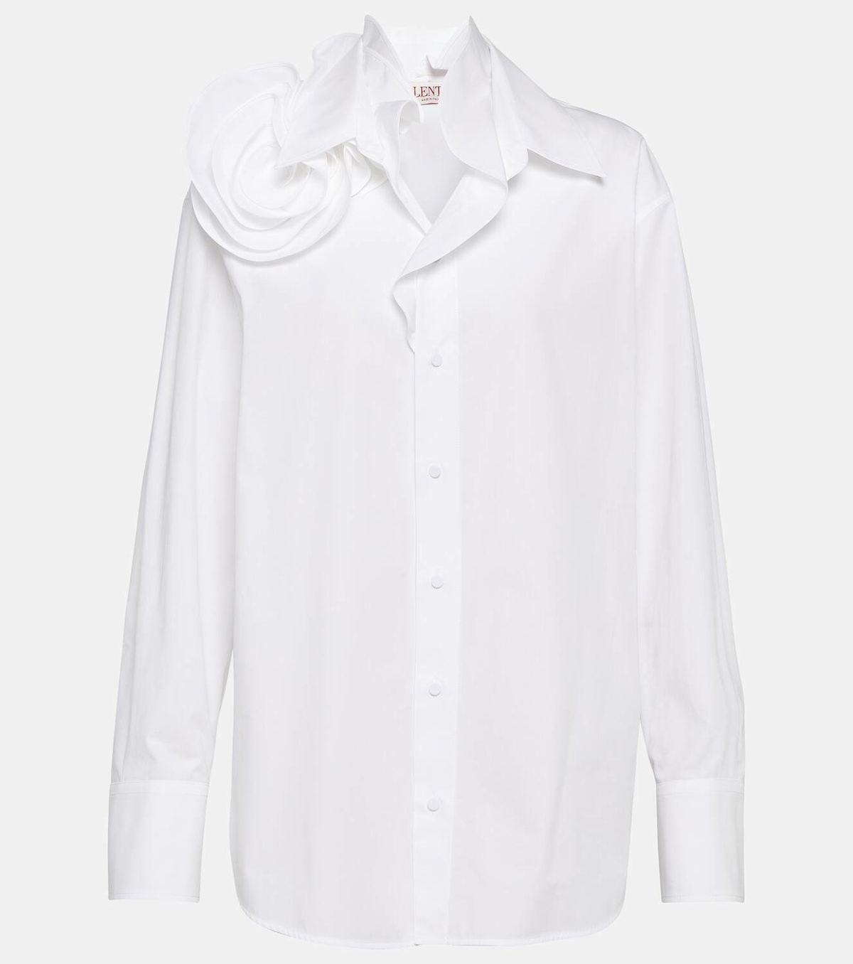 Valentino Floral-appliqué cotton poplin shirt Valentino