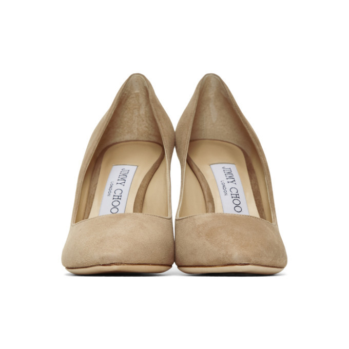 Jimmy Choo Beige Suede Romy Heels Jimmy Choo