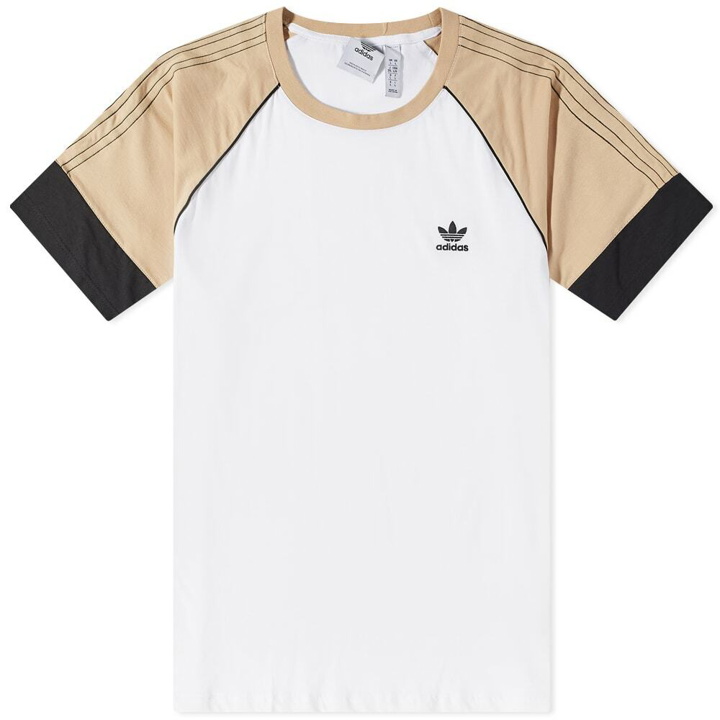 Photo: Adidas Men's Superstar T-Shirt in White/Magic Beige/Black