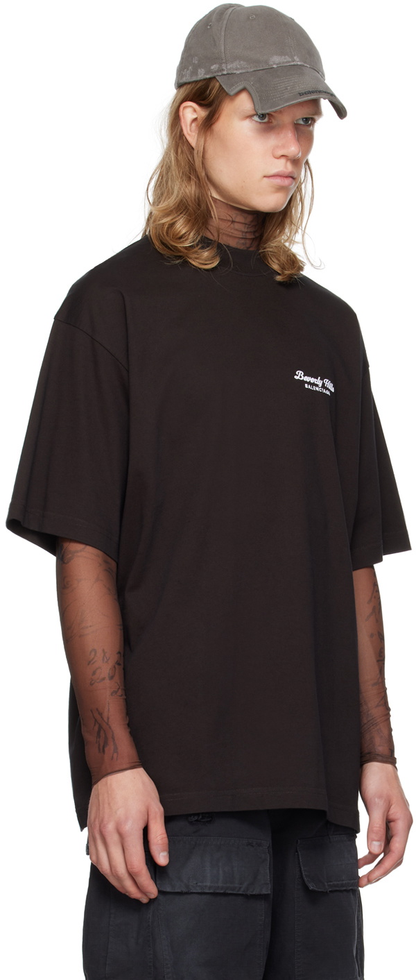 【送料&関税込】Balenciaga beverly Hills Stretch Jersey T-sh Beverly Hills cotton jersey T-shirt in white - Balenciaga