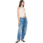 BALMAIN Blue Barrel-Leg Denim Jeans