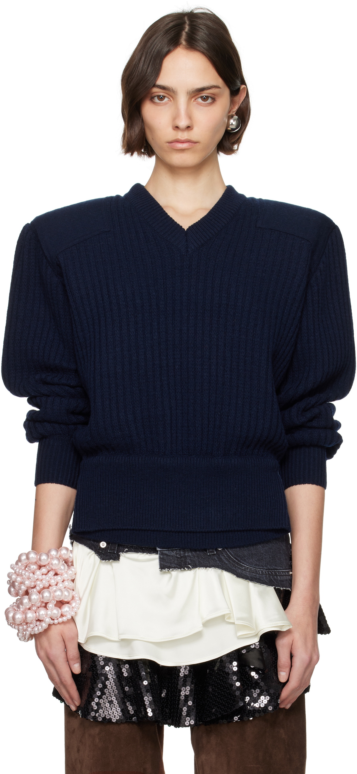 ALL-IN Navy Display Army Sweater