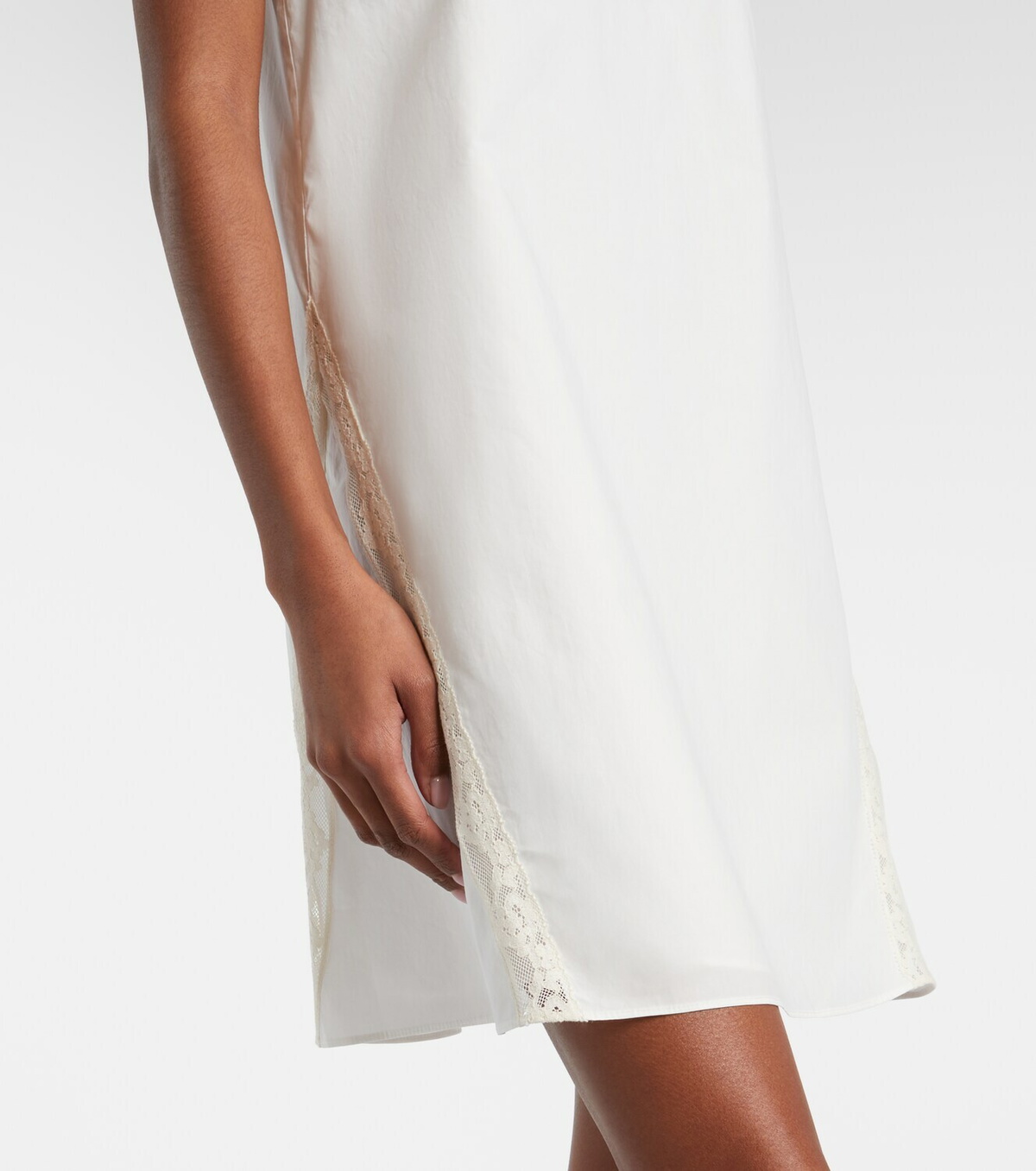 Posse Alma lace-trimmed cotton minidress