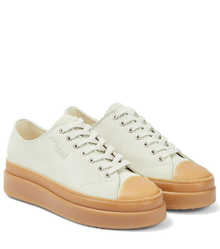 Photo: Isabel Marant Austen embossed suede low-top sneakers