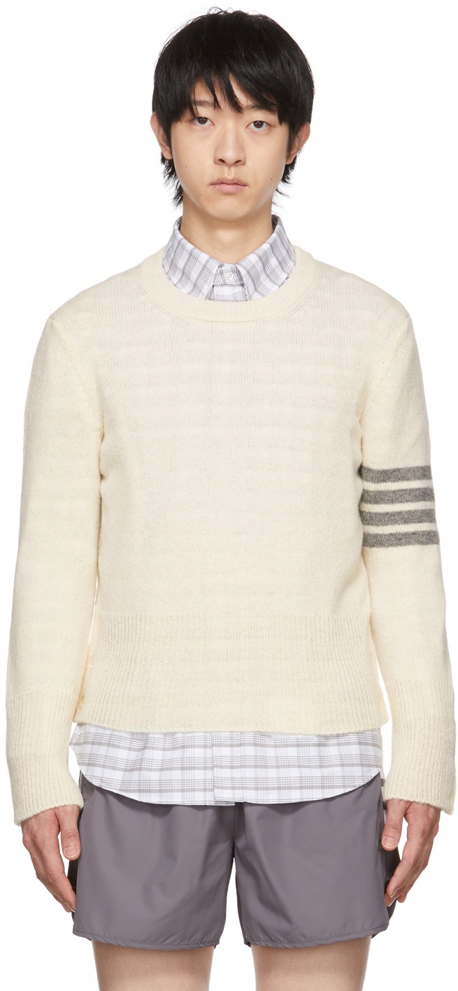Thom Browne Off-White Classic Crewneck Sweater Thom Browne
