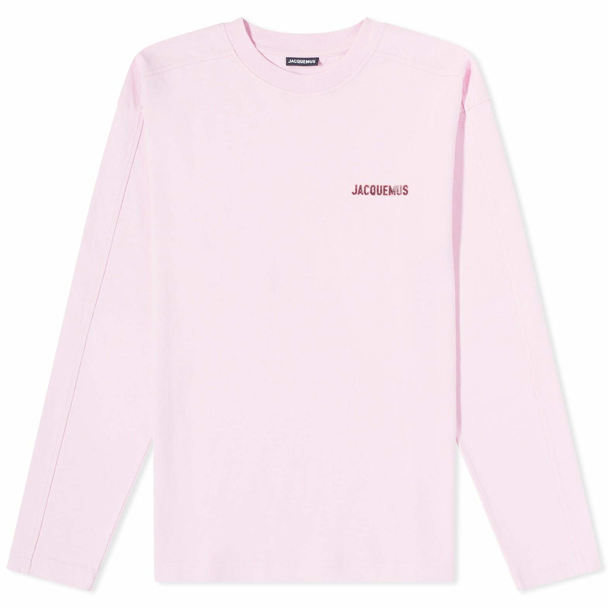 Jacquemus Men's Pavane Logo Long Sleeve T-Shirt in Pink Jelly Print ...