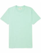 FRAME - Logo-Embroidered Cotton-Jersey T-Shirt - Blue