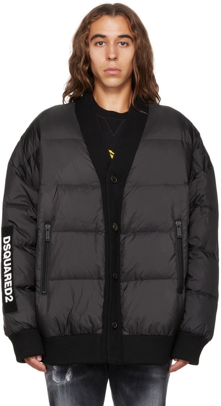 Photo: Dsquared2 Black Quilted Down Cardigan