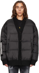 Dsquared2 Black Quilted Down Cardigan