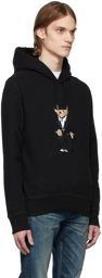 Ralph Lauren Purple Label Black Polo Bear Fleece Hoodie