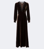 Rixo Emory lace-trimmed velvet maxi dress