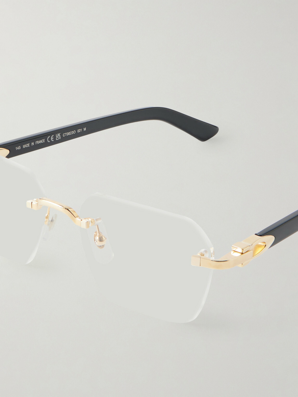 Cartier Eyewear - Motifs de Cartier D-Frame Gold and Silver-Tone Titanium Glasses - Gold