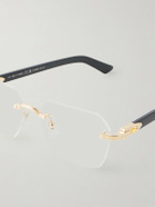 Cartier Eyewear - Motifs de Cartier D-Frame Gold and Silver-Tone Titanium Glasses - Gold