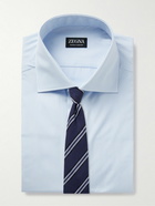 Zegna - Trofeo Striped Cotton-Poplin Shirt - Blue