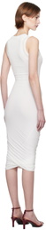 Jil Sander White Sleeveless Twisted Midi Dress