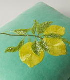Les-Ottomans Embroidered cotton velvet cushion