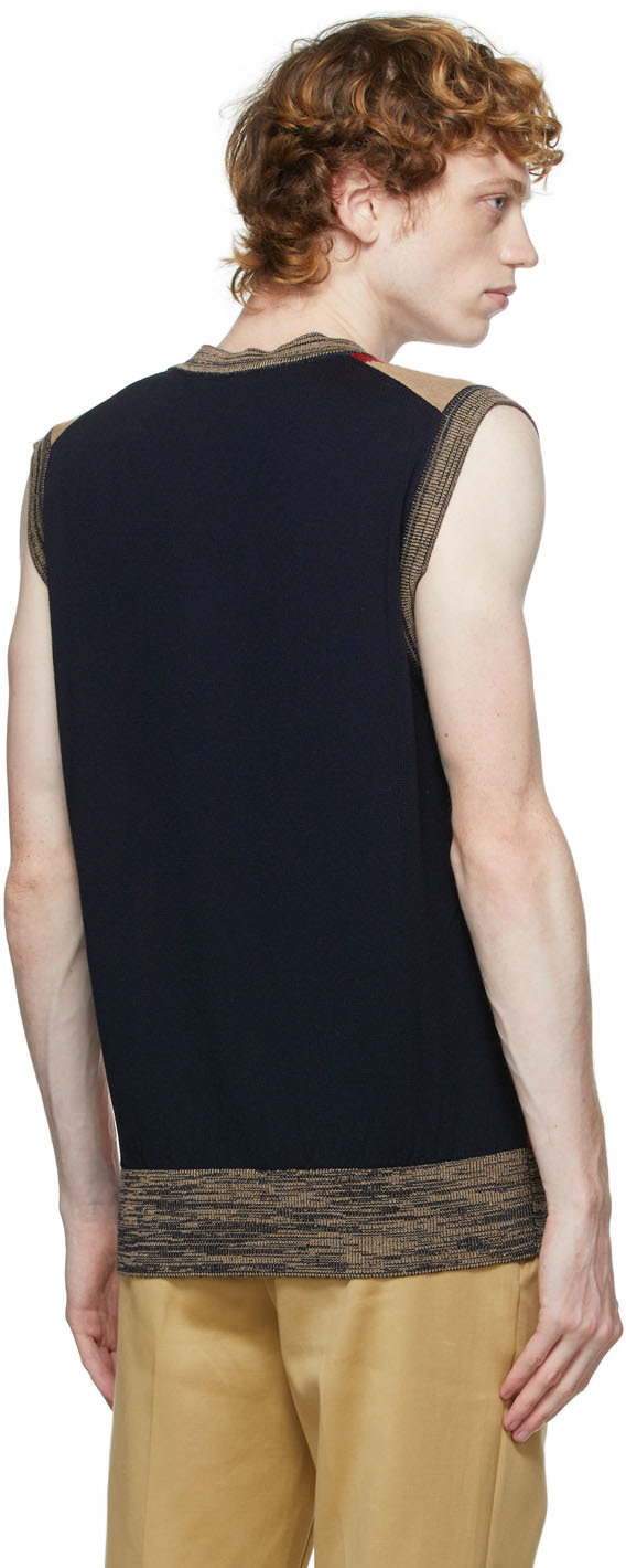 HARLEQUIN VEST - BLUE & IVORY - 25200000