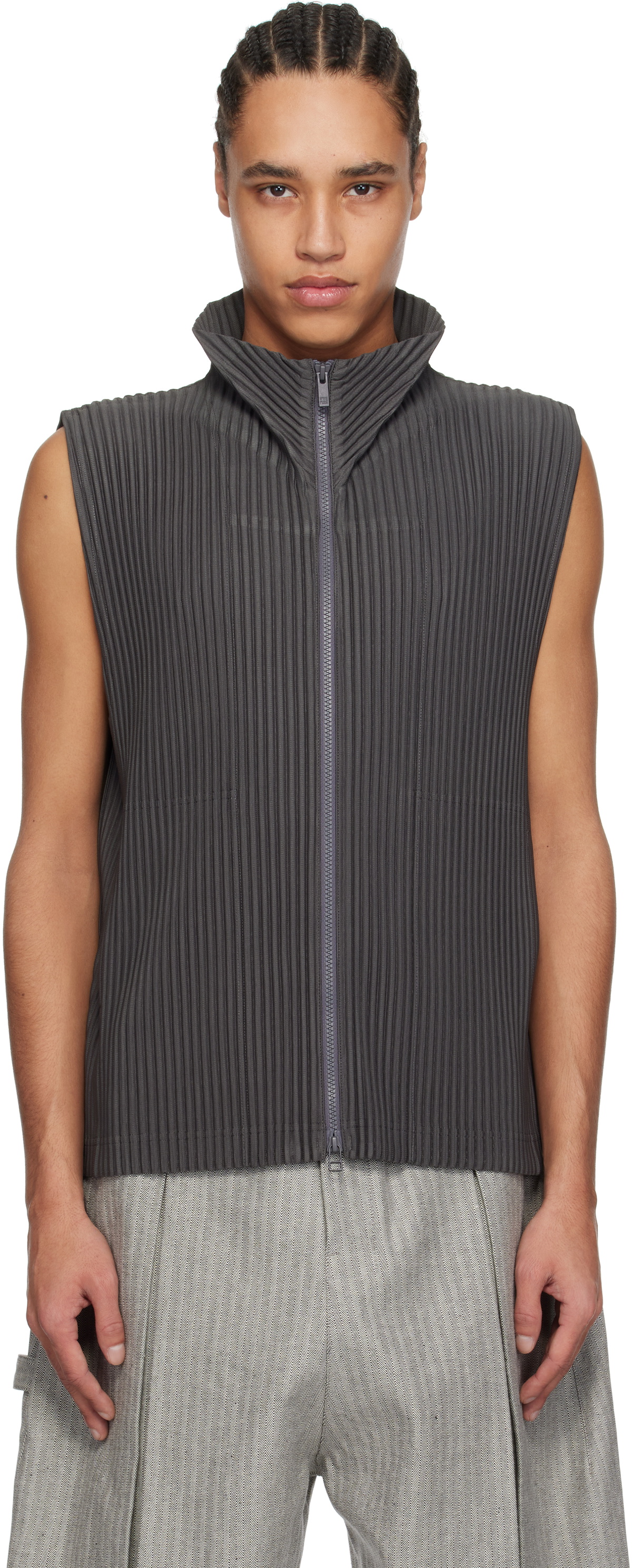 HOMME PLISSÉ ISSEY MIYAKE Gray Monthly Color March Vest Homme