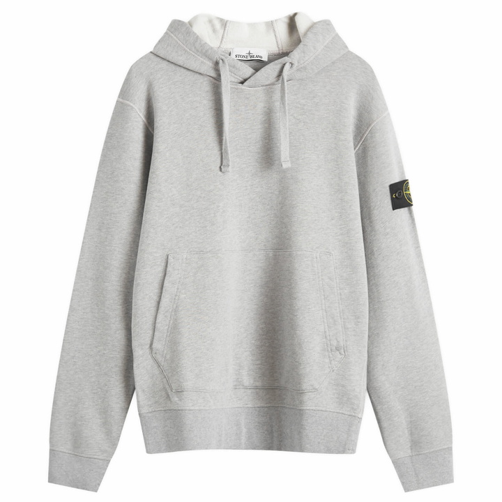 Photo: Stone Island Men's Cotton Fleece Garment Dyed Hoodie in Melange Grey