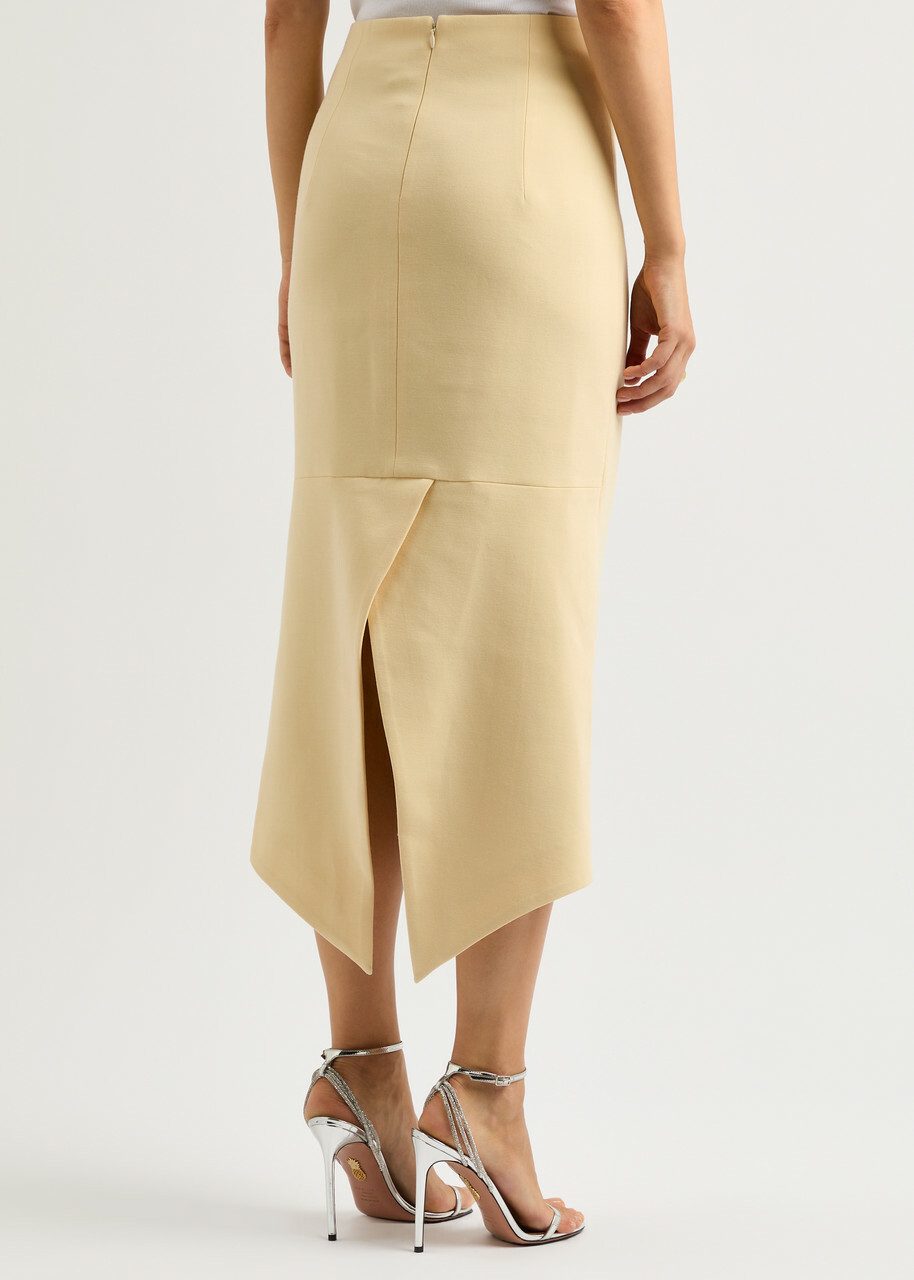 Huishan Zhang Thalia Crystal-embellished Midi Skirt Light Yellow