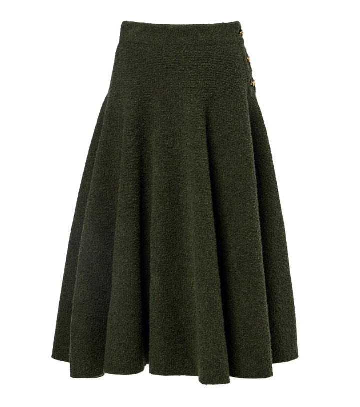 Photo: Bottega Veneta Knot bouclé midi skirt