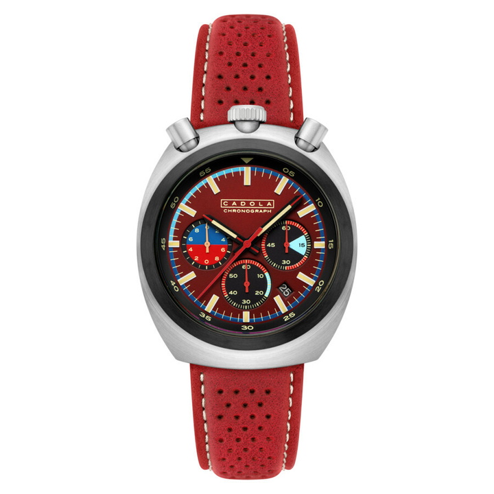 Photo: Cadola Testa Di Toro Chronograph Quartz Red Dial Mens Watch CD-1058-05