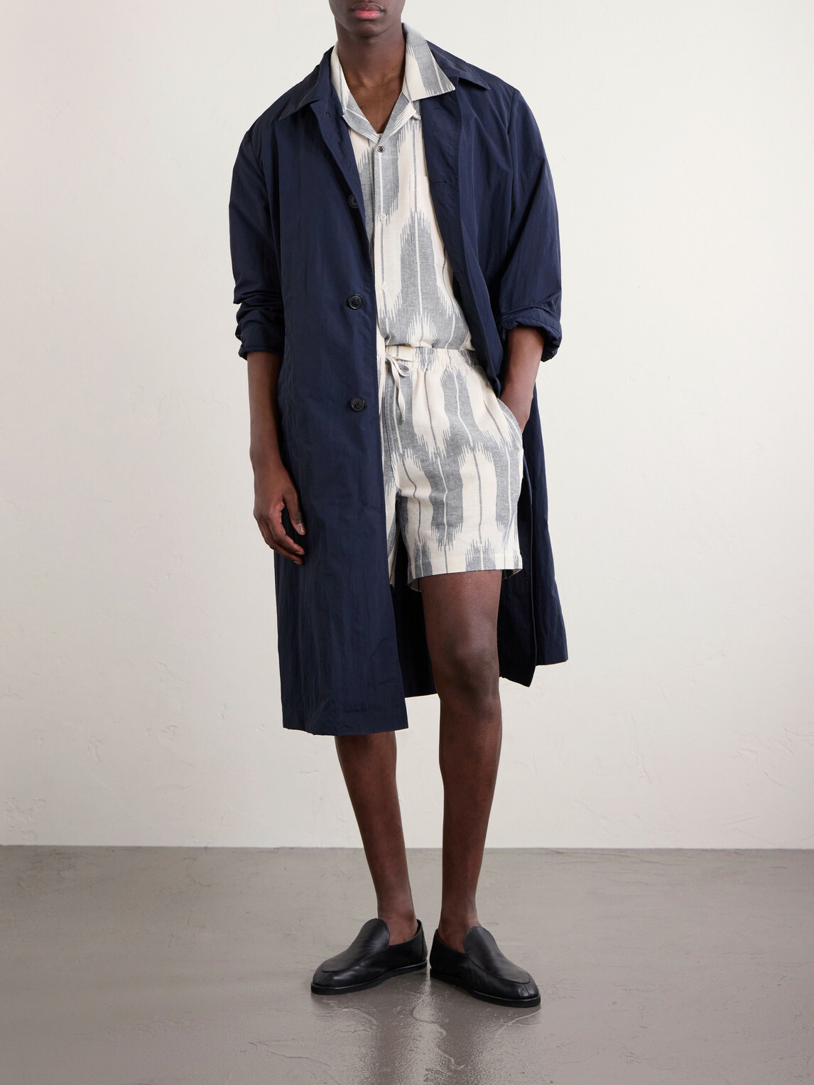 Kardo - Olbia Straight-Leg Cotton Drawstring Shorts - Gray