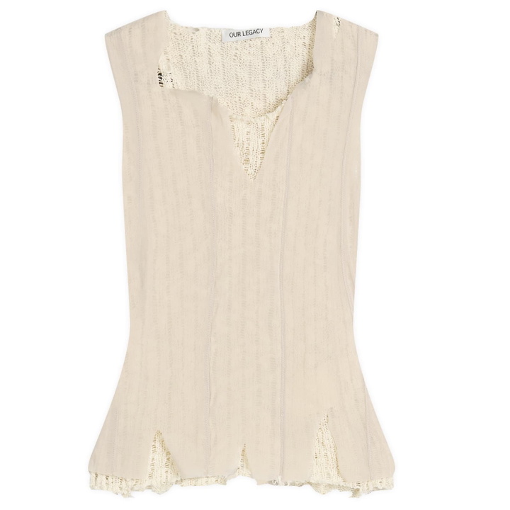 Photo: Our Legacy Women's Ragged Vest in Taupe Nylon Mesh
