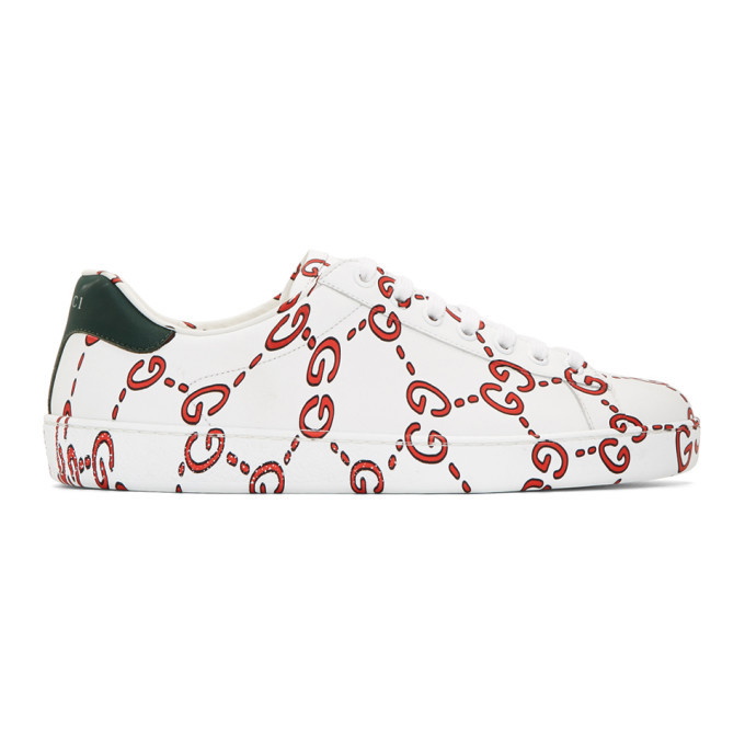 Photo: Gucci White Web Logo New Ace Sneakers