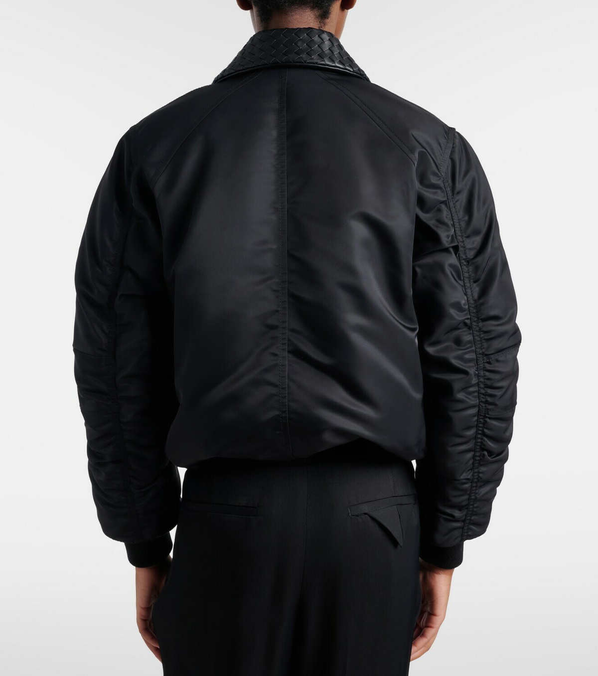 Bottega Veneta Intrecciato leather-trimmed blouson jacket