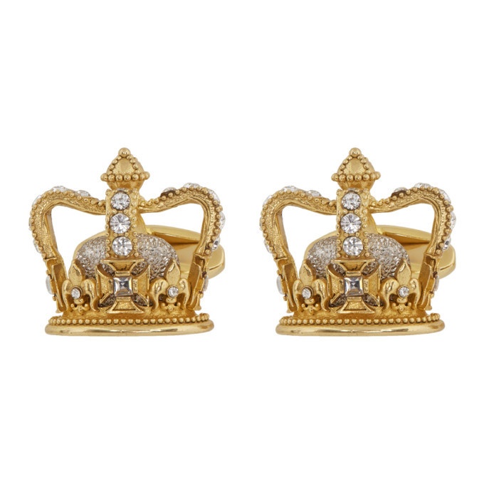 Photo: Dolce and Gabbana Gold King Cufflinks