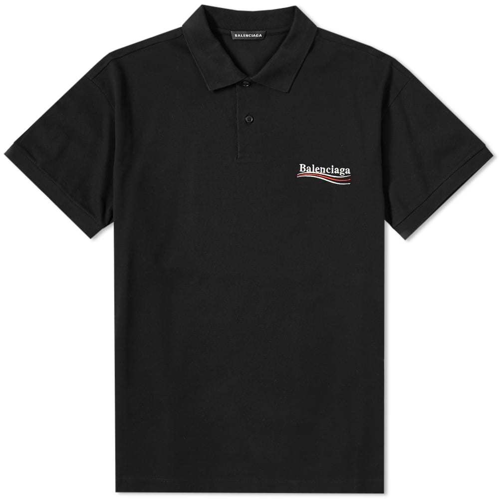 Balenciaga Political Campaign Logo Polo Black Balenciaga