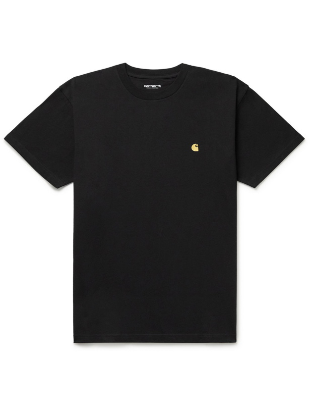 Photo: CARHARTT WIP - Logo-Embroidered Cotton-Jersey T-Shirt - Black - S