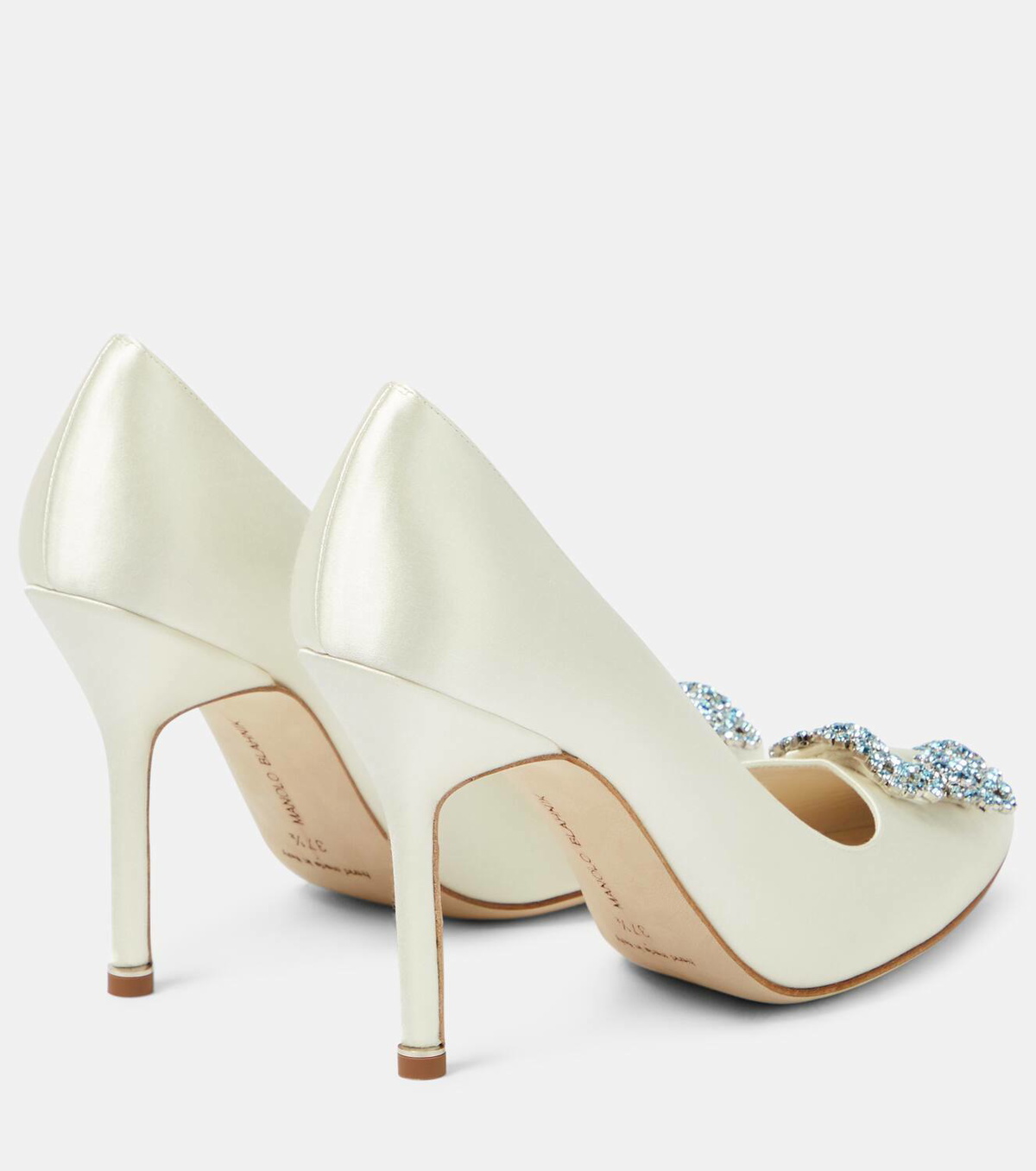 Manolo Blahnik Bridal Hangisi 105 embellished satin pumps Manolo 