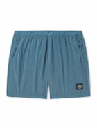 Stone Island - Straight-Leg Mid-Length Logo-Appliqued ECONYL® Nylon Metal Swim Shorts - Blue