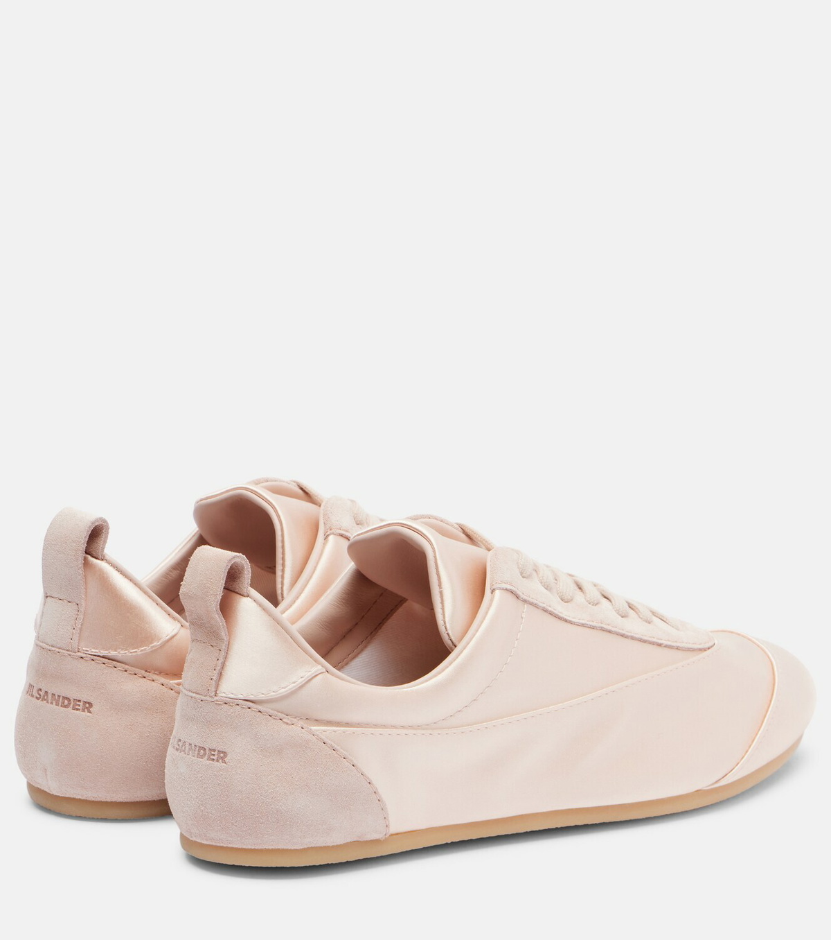 Jil Sander Floor suede-trimmed satin sneakers