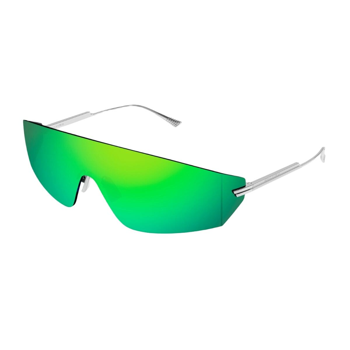 Bottega Veneta Eyewear Bottega Veneta Bv1299s Linea Unapologetic 003 Silver Green Sunglasses