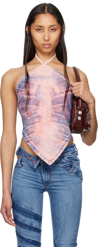Photo: Masha Popova Pink & Blue Whisker Bandana Tank Top