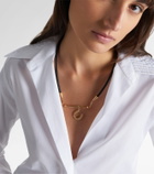 Marie Lichtenberg 18kt gold and leather pendant necklace with diamonds