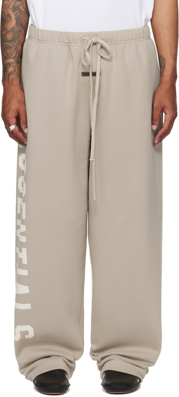 Photo: Fear of God ESSENTIALS Taupe Lounge Fleece Sweatpants