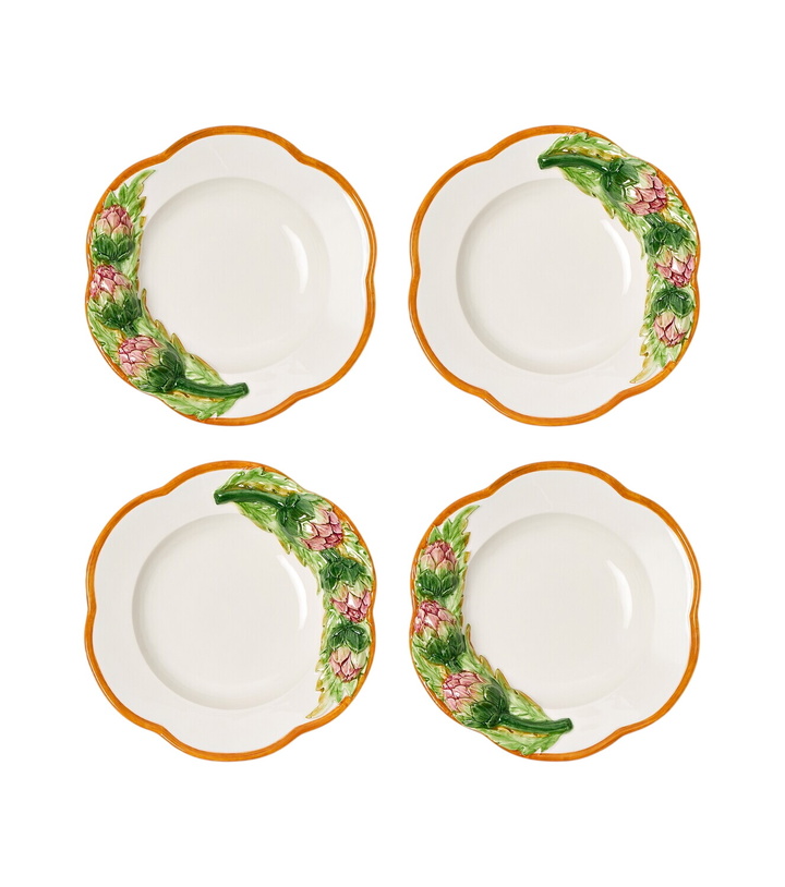 Photo: Les-Ottomans Artichoke set of 4 ceramic pasta bowls