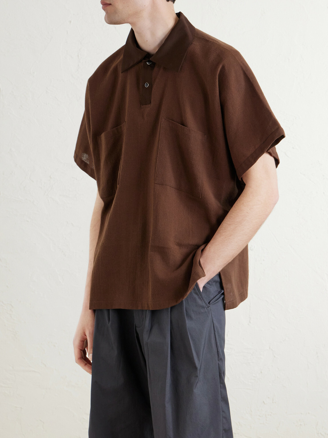 Monitaly - Poloponcho Cotton Polo Shirt - Brown