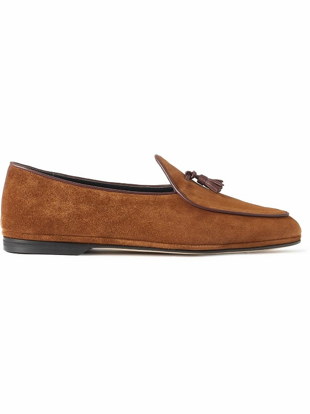 Photo: Rubinacci - Marphy Tasselled Leather-Trimmed Suede Loafers - Brown