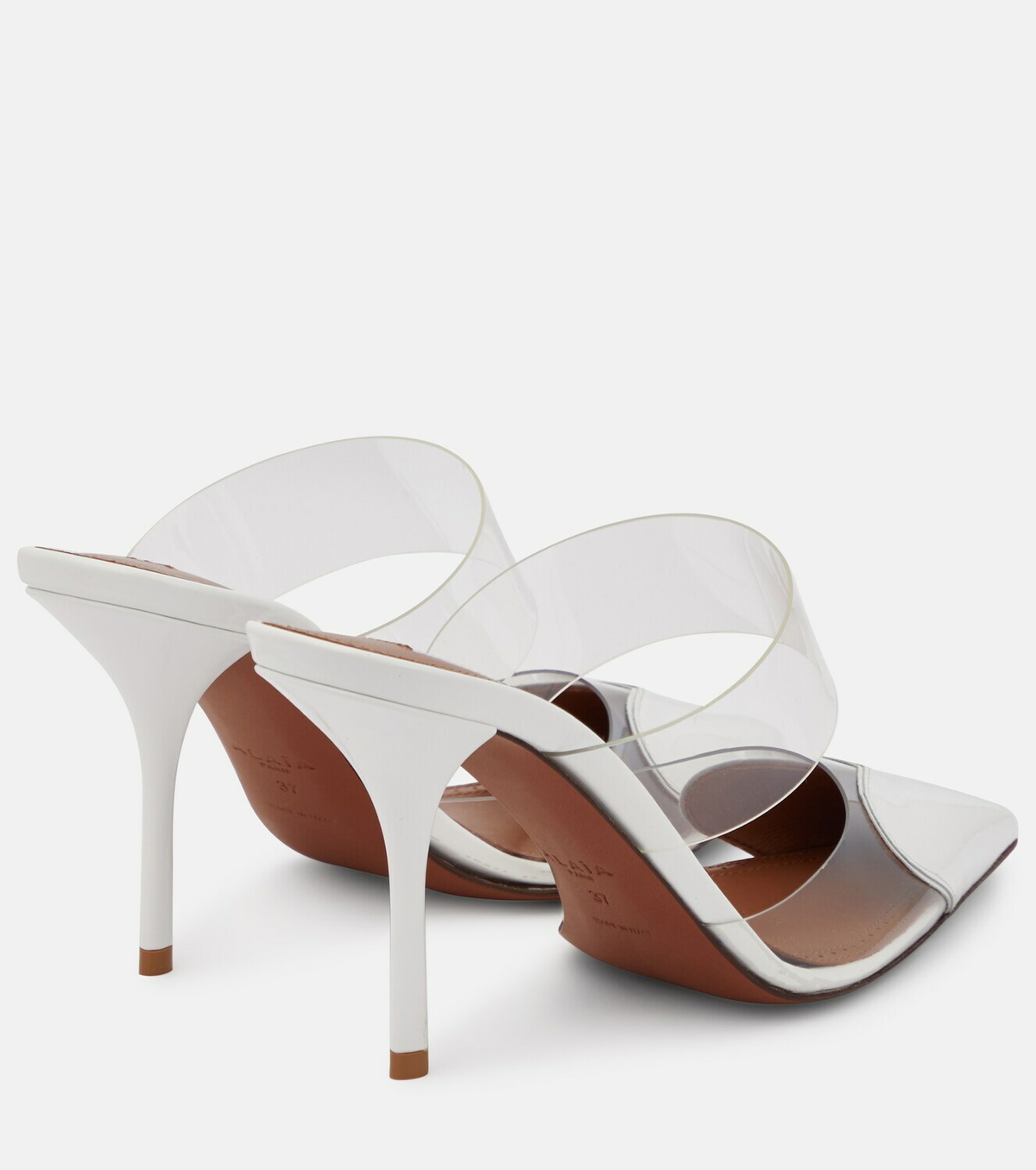 Alaïa Cœur patent leather and PU mules ALAÏA