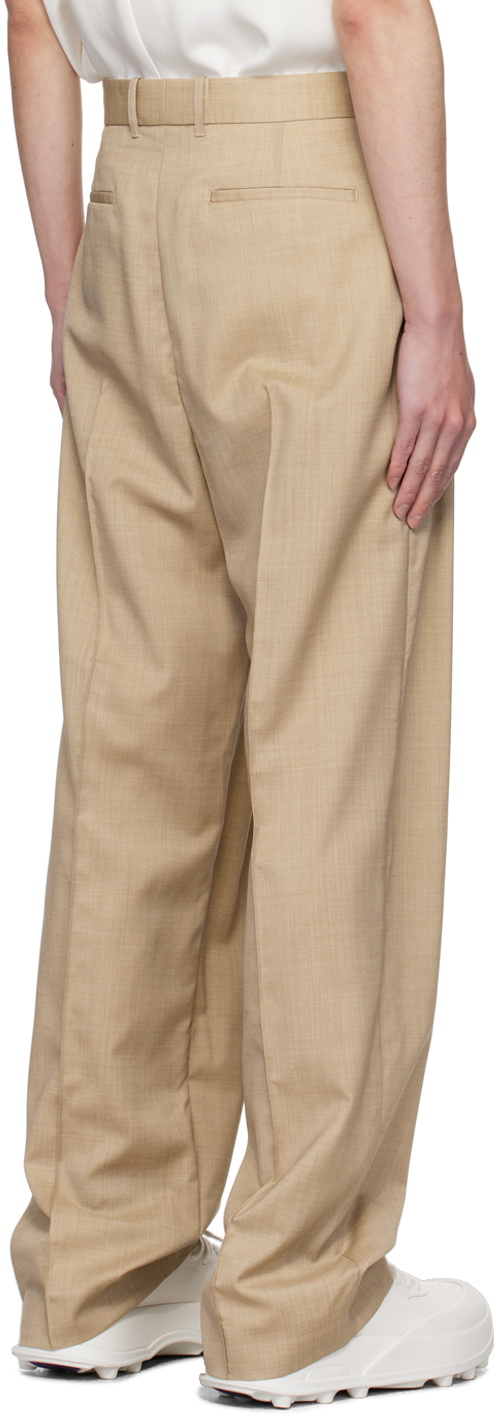 Peter Do Taupe Front Slit Trousers